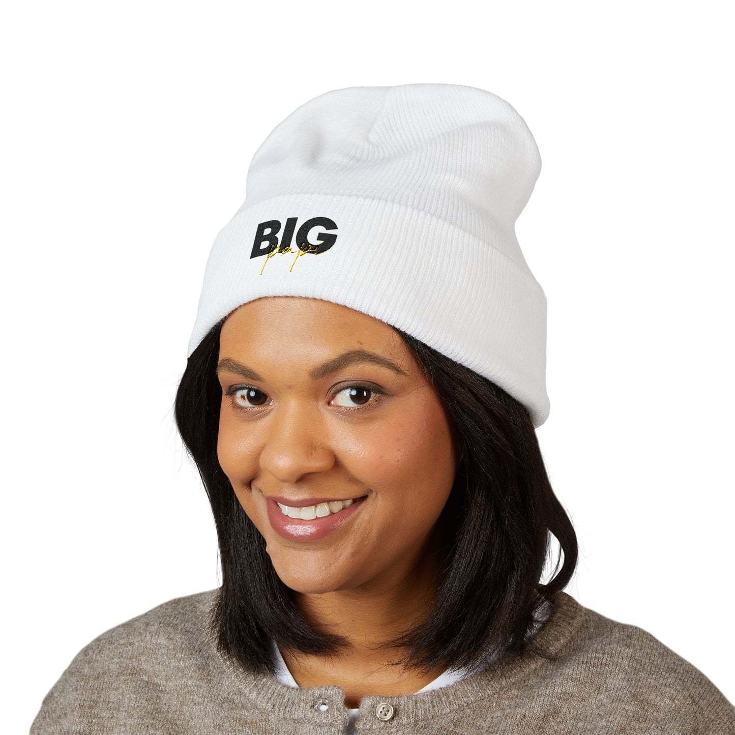 Embroidered Beanie - 'BIG' Statement Hat for Winter Style